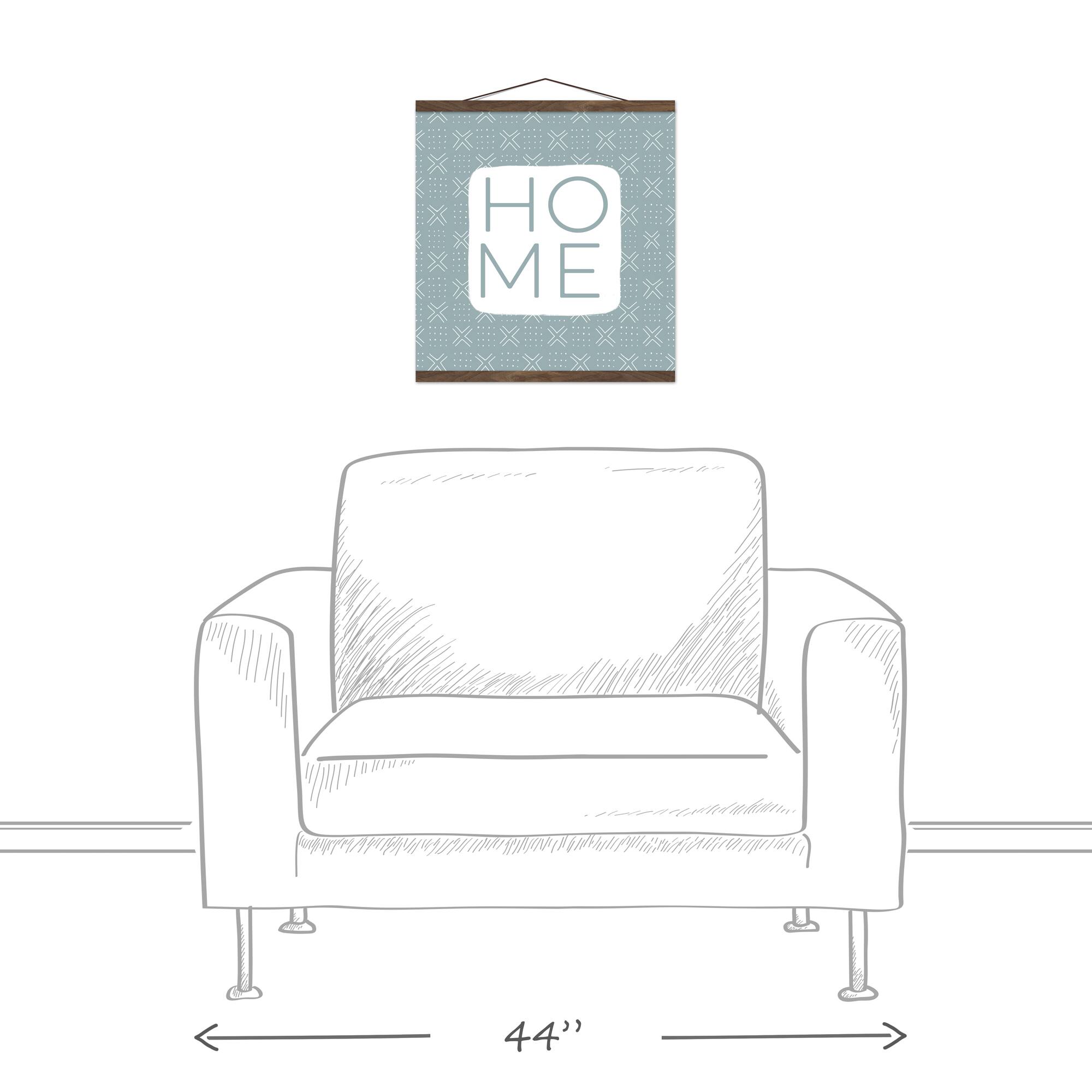 Home Mudcloth Pattern Teak Hanging Canvas Wall Art